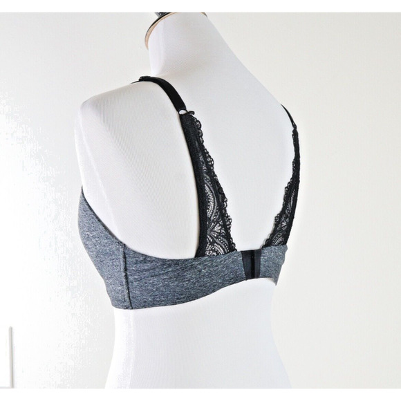 Soma 38B Enbliss Luxe Wireless Bra Lace J Hook Convertible Back Gray - Picture 3 of 9